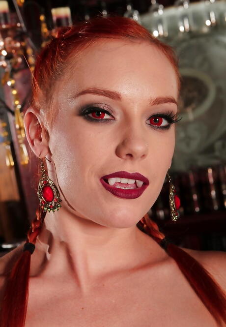 Luscious american redhead cutie Dani Jensen in nice skirt uncovering tiny tits and hot butt 