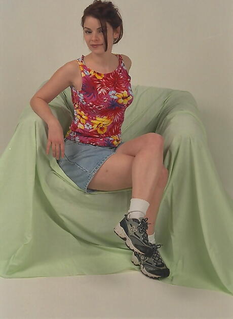 Foxy teen Ava in hot undies reveals her butt and hairy pussy 